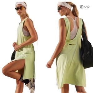 EUC Free People Movement Hot Shot Mini Tank Dress Size S in Lime